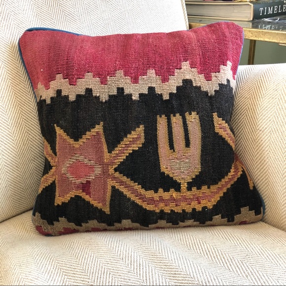Vintage Turkish Pillow and Tiny Rug - Picture 1 of 10